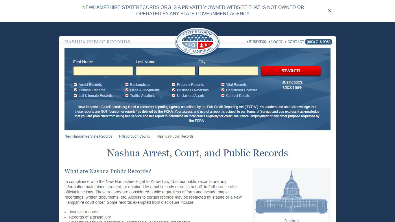 Nashua Arrest, Court, and Public Records