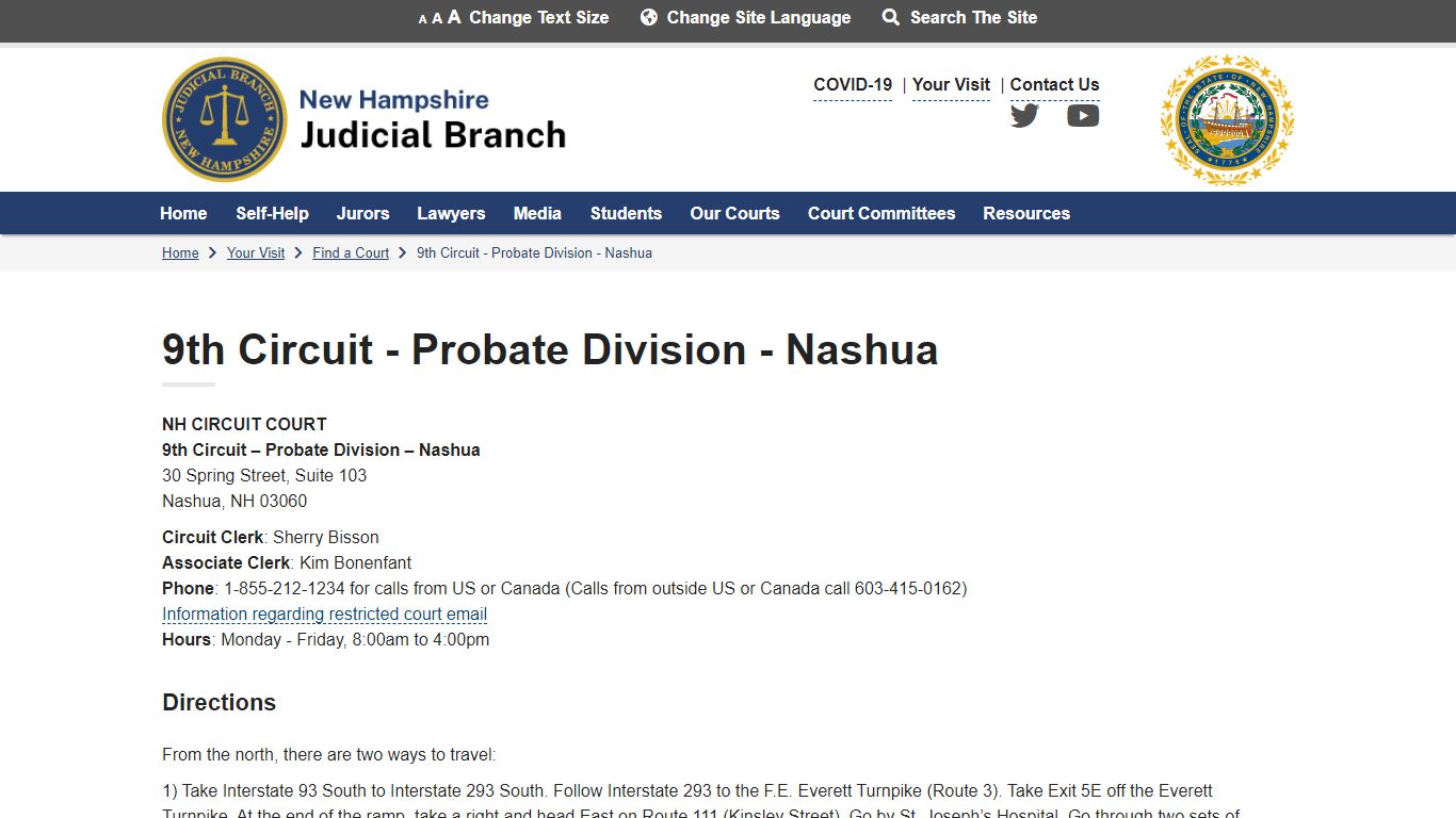 9th Circuit - Probate Division - Nashua - New Hampshire Judicial Branch